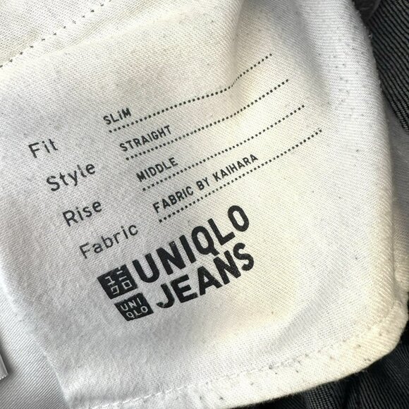 Uniqlo Selvedge Jeans Mens Size 33x34 Slim Straight Kaihara Stretch Denim - Picture 9 of 9